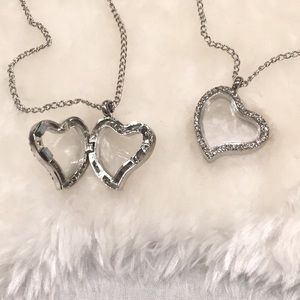 Floating Charm Heart Locket & Chain